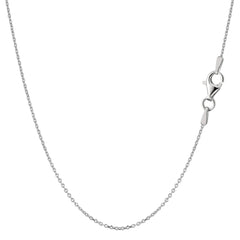 Sterling Silver Rhodium Plated Cable Chain Necklace, 0.8mm fine designer jewelry for men and women