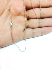 Sterling Silver Rhodium Plated Cable Chain Necklace, 1.9mm fine designer jewelry for men and women