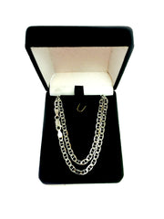 Sterling Silver Rhodium Plated Flat Mariner Chain Necklace, 3.5mm fine designer jewelry for men and women