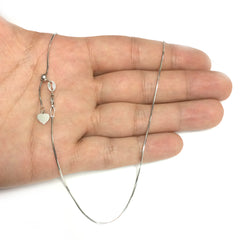 Sterling Silver Rhodium Plated Octagonal Snake Chain Necklace, 1,2mm fine designer jewelry for men and women