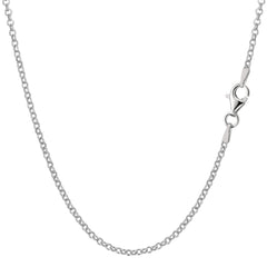 Sterling Silver Rhodium Plated Rolo Chain Necklace, 1.4mm fine designer jewelry for men and women