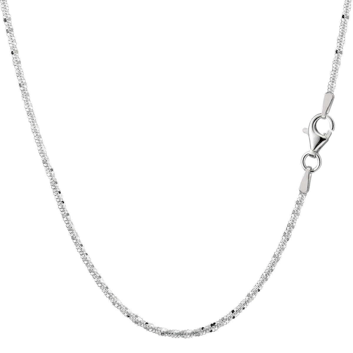 Sterling Silver Rhodium Plated Sparkle Chain Necklace, 2.2mm fine designer jewelry for men and women