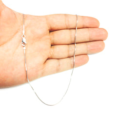 Sterling Silver Rhodium Plated Round Snake Chain Necklace, 0.9mm fine designer jewelry for men and women