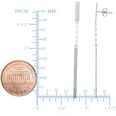 14K White Gold Hanging Bar Drop Earrings fine designer jewelry for men and women