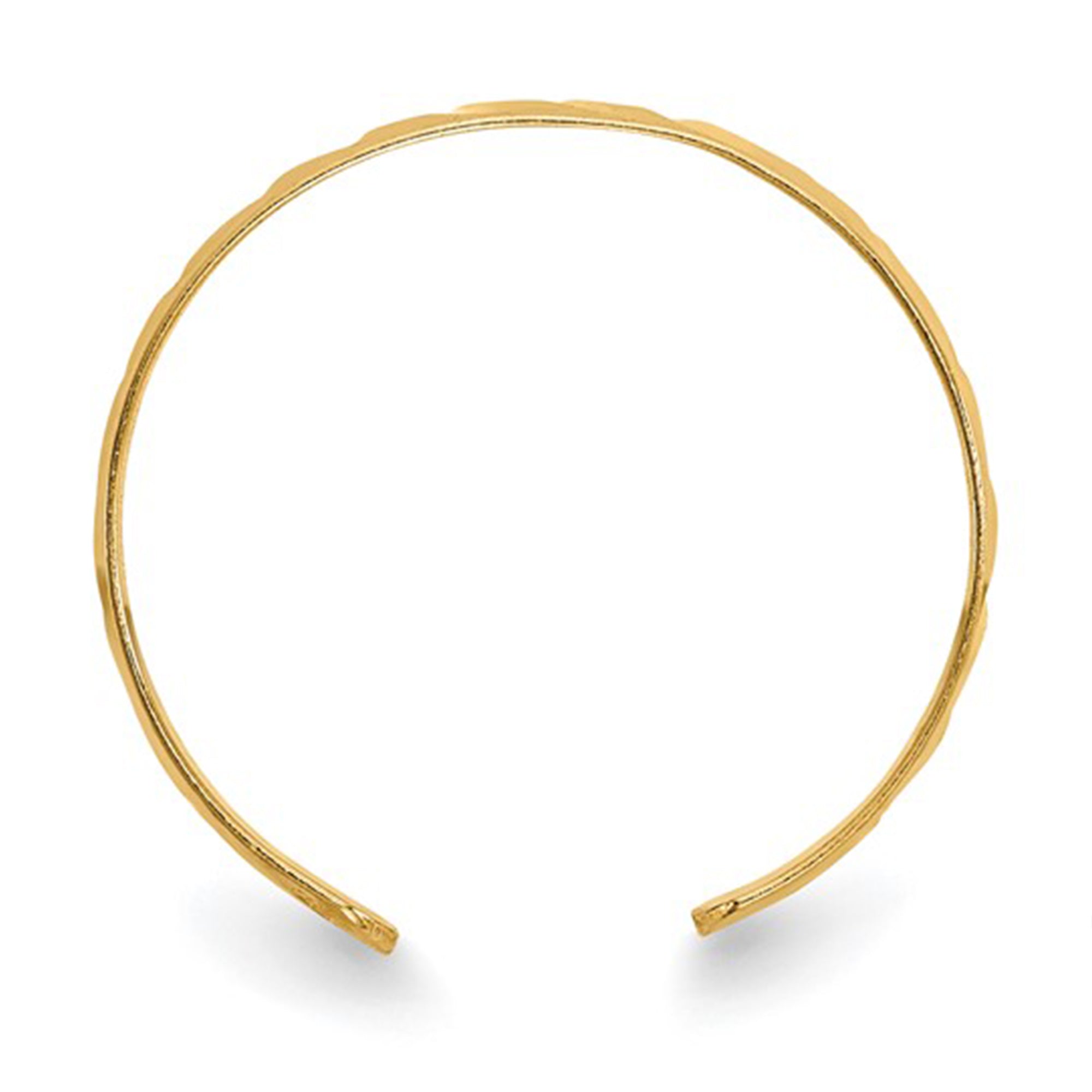 10K gult gull Diamond-Cut Toe Ring for damer fine designer smykker for menn og kvinner