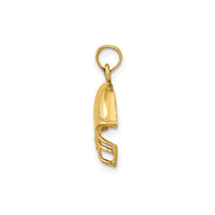 10k Yellow Gold Football Helmet Pendant, 20x13mm