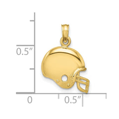 10k Yellow Gold Football Helmet Pendant, 20x13mm