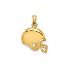 10k Yellow Gold Football Helmet Pendant, 20x13mm