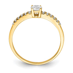 10k Real Yellow Solid Gold CZ Engagement Solitaire Ring