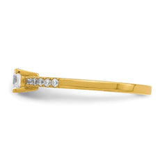 10k Real Yellow Solid Gold CZ Engagement Solitaire Ring