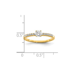 10k Real Yellow Solid Gold CZ Engagement Solitaire Ring