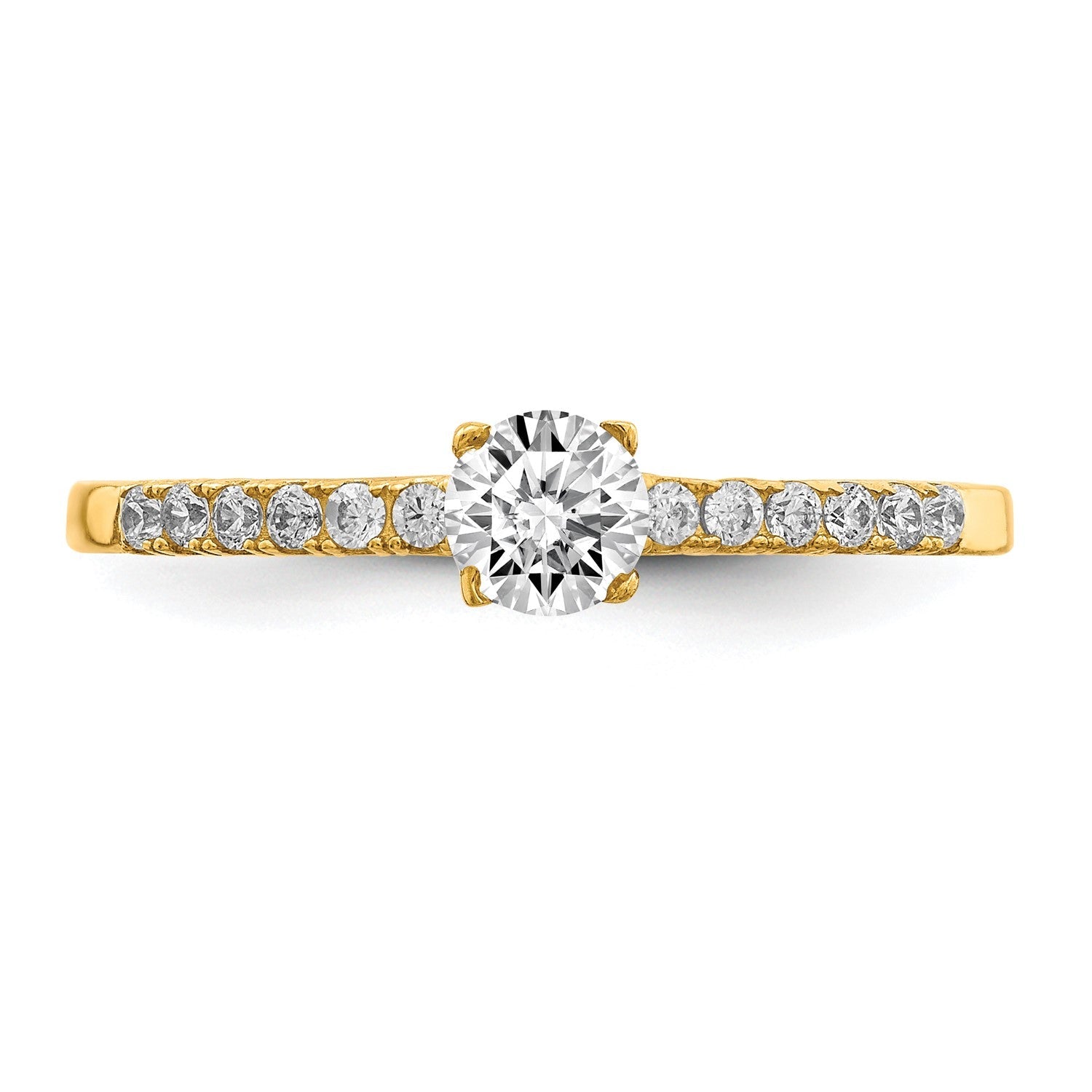 10k Real Yellow Solid Gold CZ Engagement Solitaire Ring