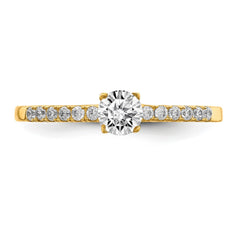 10k Real Yellow Solid Gold CZ Engagement Solitaire Ring