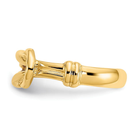 10K Real Yellow Solid Gold Double Knot Toe Summer Ring