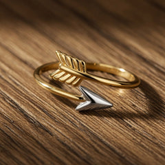 10k Two Tone Gold Bypass Arrow Ring