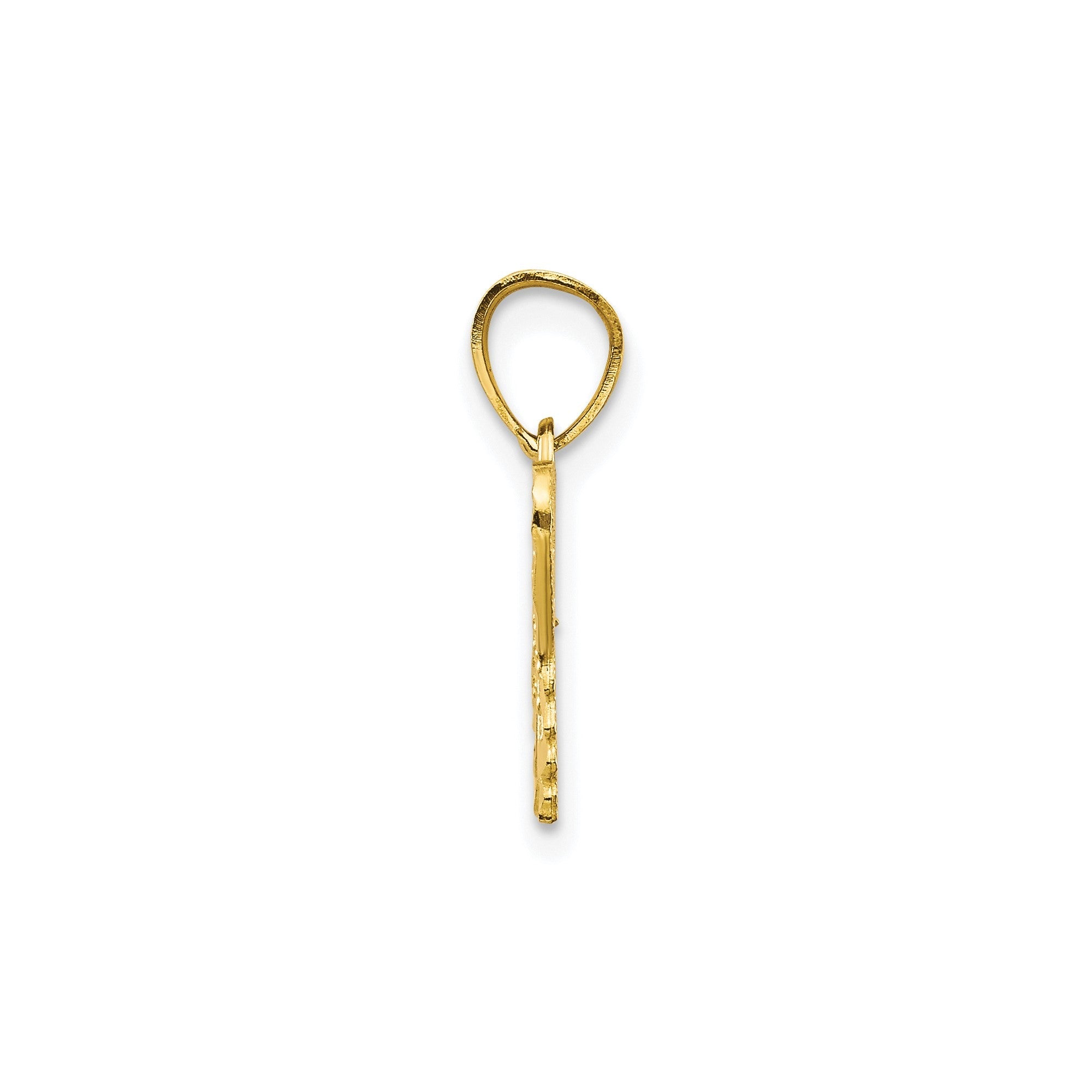 10k Yellow Gold Diamond-Cut Butterfly Charm Pendant, 18x16mm