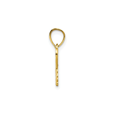 10k Yellow Gold Diamond-Cut Butterfly Charm Pendant, 18x16mm