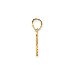 10k Yellow Gold Diamond-Cut Butterfly Charm Pendant, 18x16mm