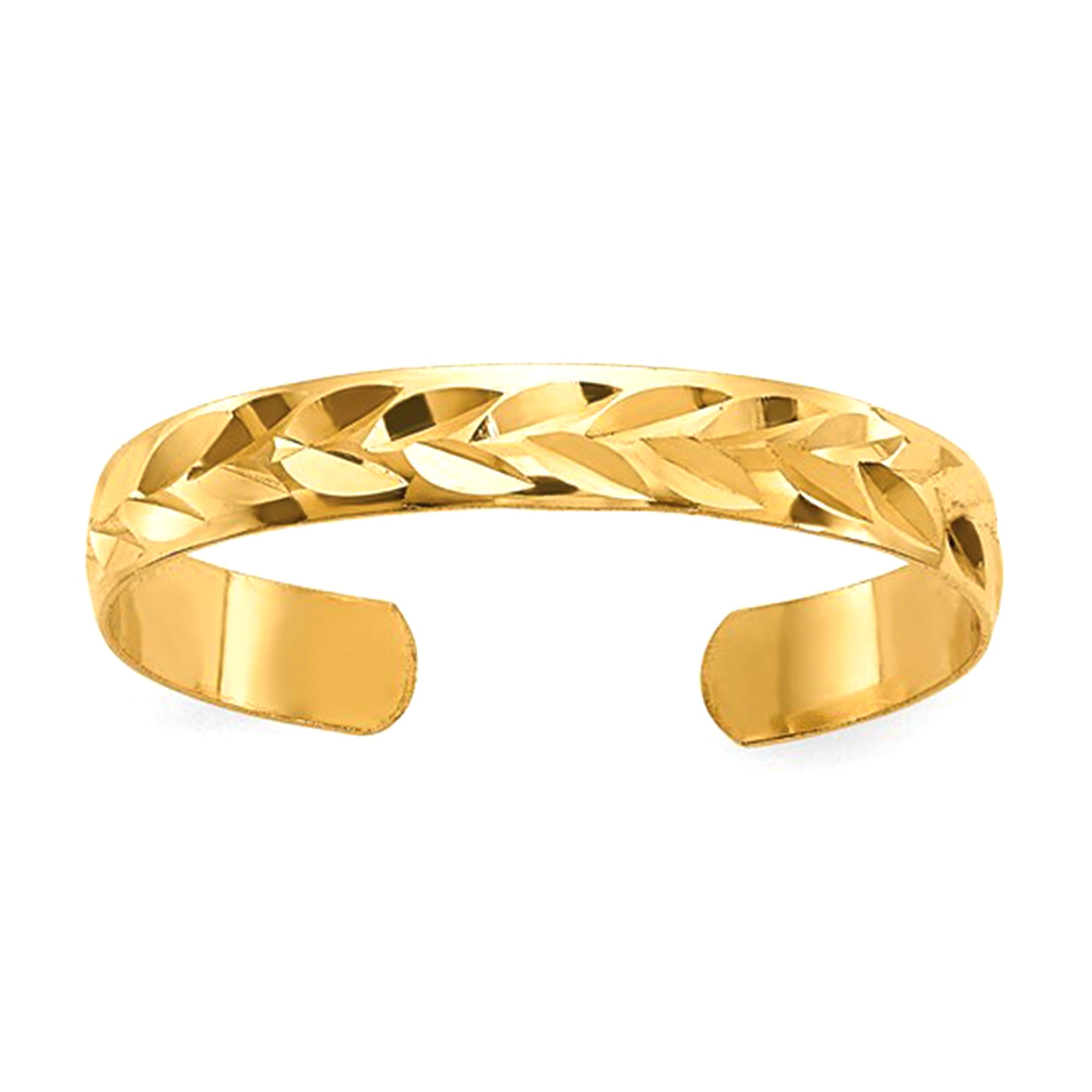 10K Yellow Gold Diamond - Cut Toe Ring for Ladies - JewelryAffairs