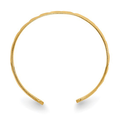 10K Yellow Gold Diamond-Cut Toe Ring for Ladies