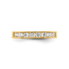 10k Yellow Gold High Polished Channel-set White CZ Toe Ring