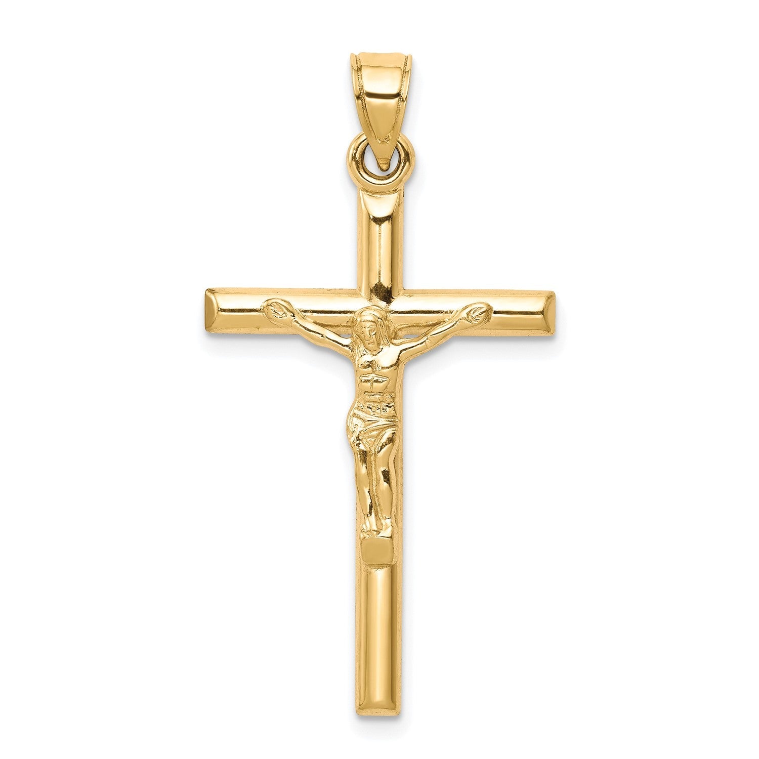 10k Yellow Gold Jesus Crucifix Cross Pendant, 32x19mm - JewelryAffairs