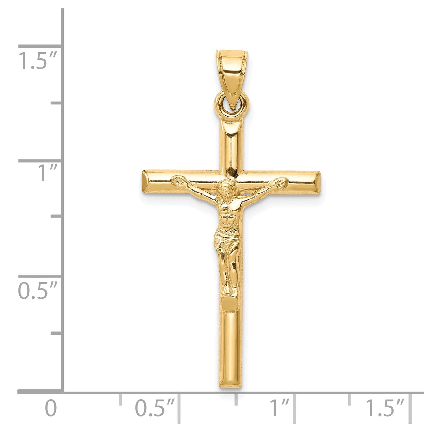 10k Yellow Gold Jesus Crucifix Cross Pendant, 32x19mm - JewelryAffairs