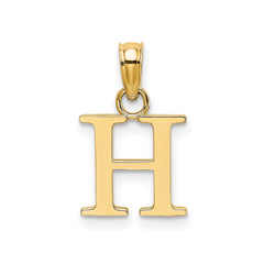 10K Yellow Gold Letter Initial Pendant, Block Font, 13x10mm