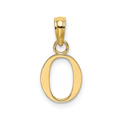 10K Yellow Gold Letter Initial Pendant, Block Font, 13x10mm