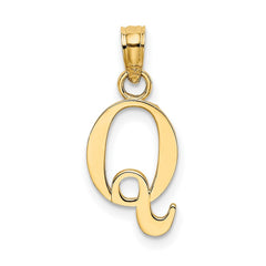10K Yellow Gold Letter Initial Pendant, Block Font, 13x10mm
