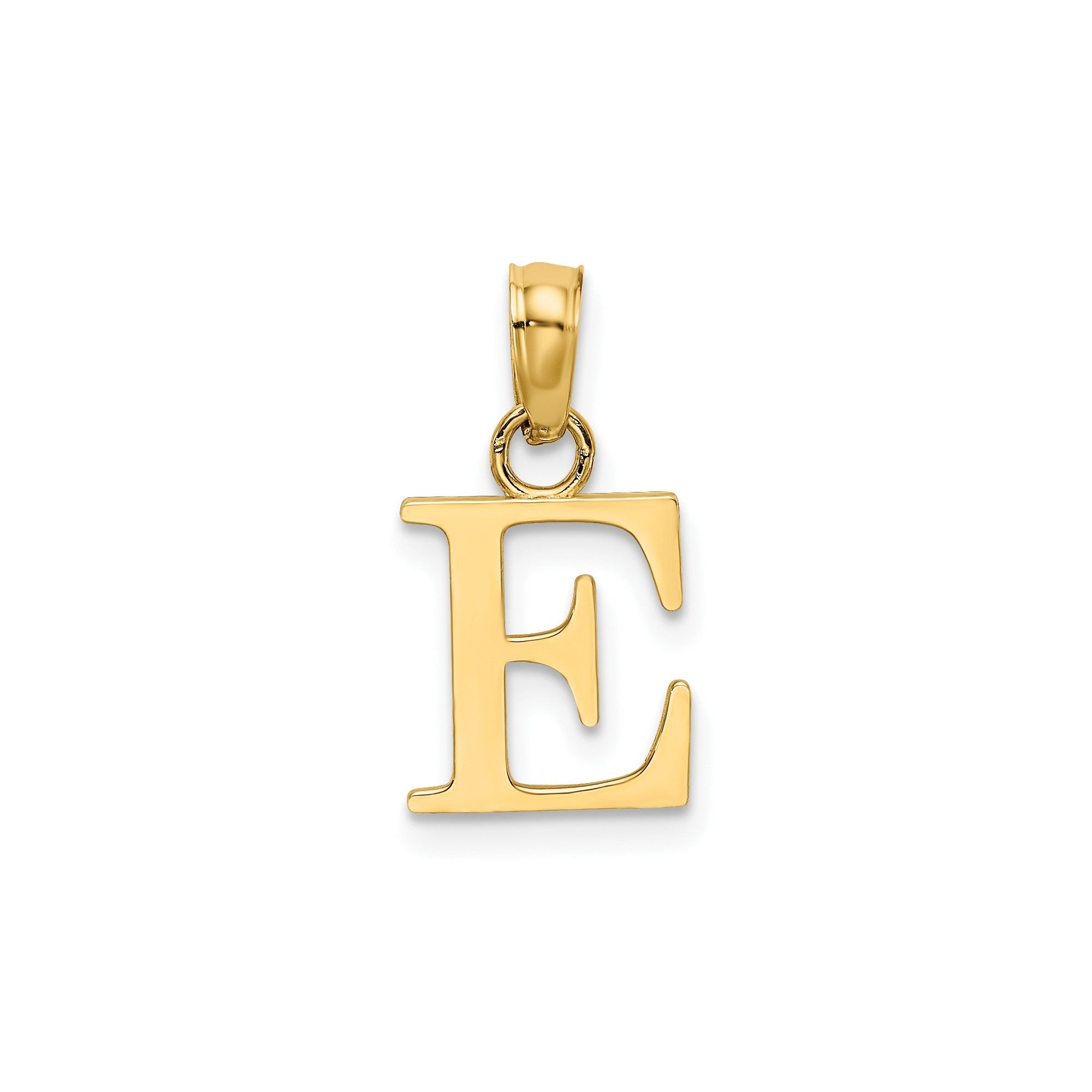 10K Yellow Gold Letter Initial Pendant, Block Font, 13x10mm