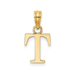 10K Yellow Gold Letter Initial Pendant, Block Font, 13x10mm