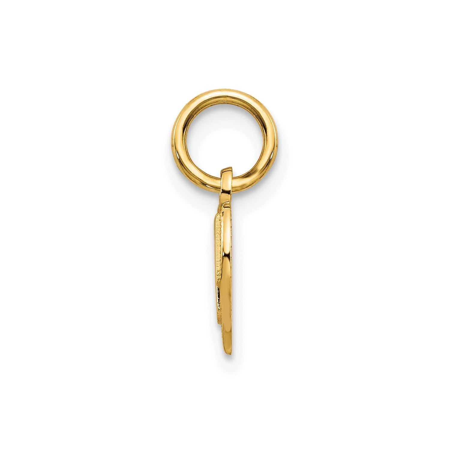 10k Yellow Gold Mom Heart Charm Pendant, 15x11mm