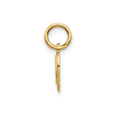 10k Yellow Gold Mom Heart Charm Pendant, 15x11mm