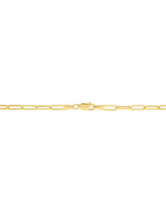 10k Yellow Gold Paperclip Chain Necklace, 3.2mm