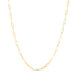 10k Yellow Gold Paperclip Chain Necklace, 3.2mm