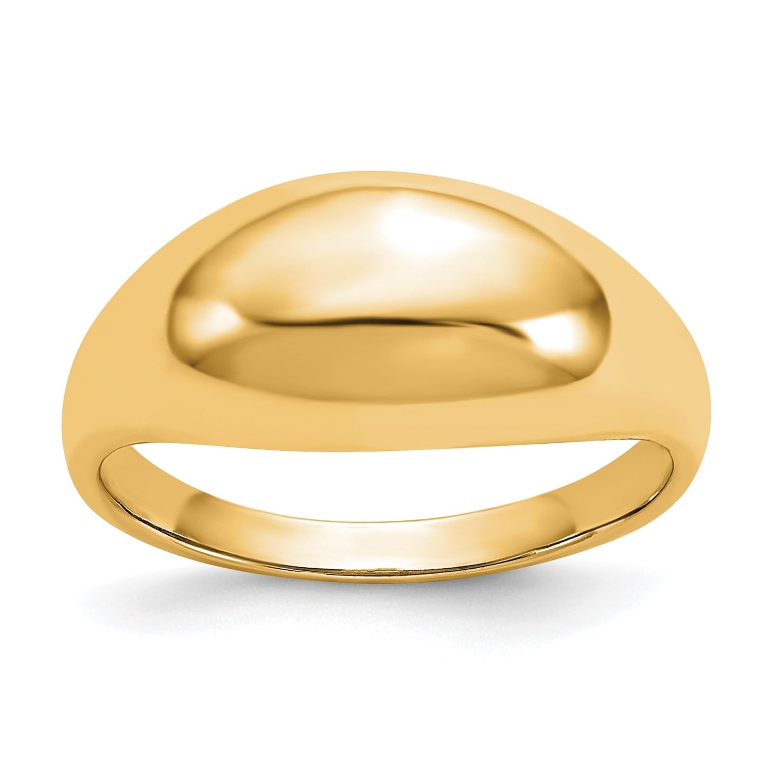 10K Yellow Gold Polished Dome Ring, Size 6