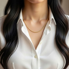 10K Yellow Gold Rope Chain Necklace, 1.6mm, 24" - JewelryAffairs