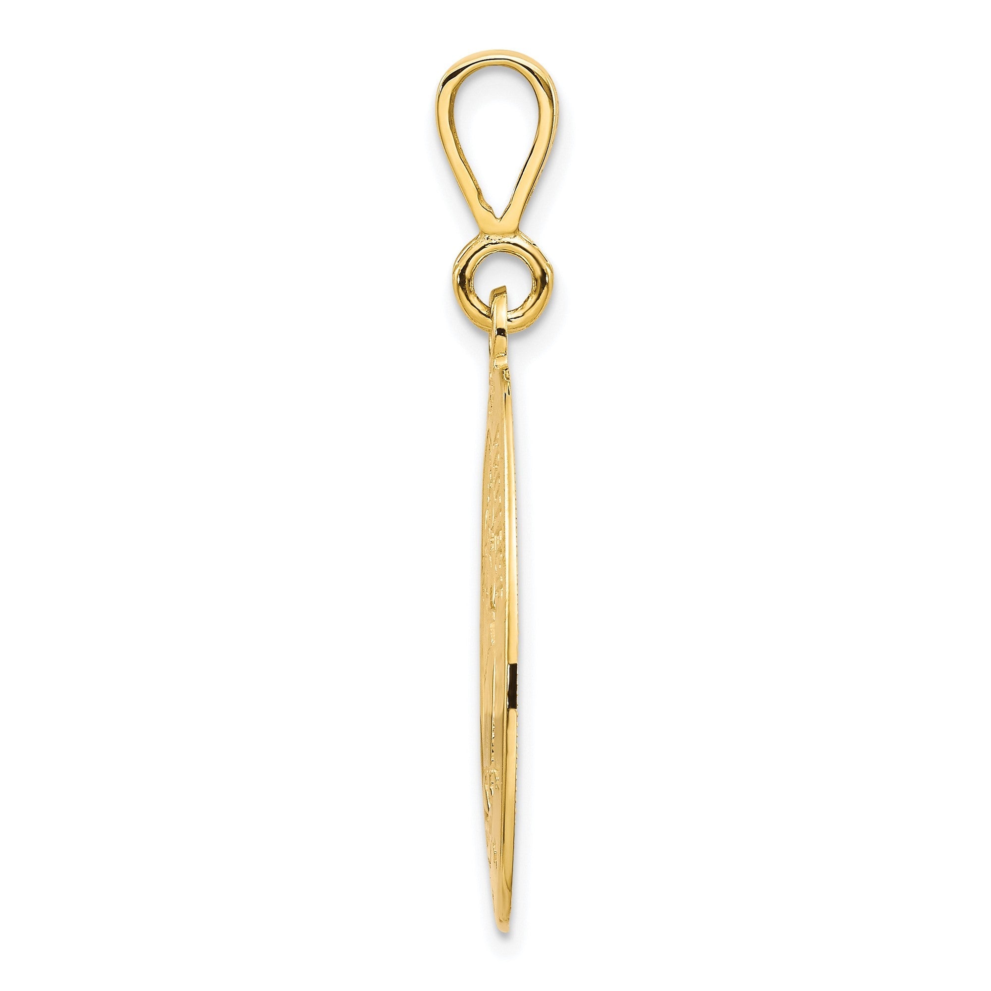 10k Yellow Gold St Christopher Medal Oval Pendant, 35x16mm - JewelryAffairs