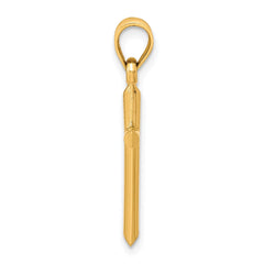10k Real Yellow Gold High Polished Unisex Cross Pendant Charm,19x11mm