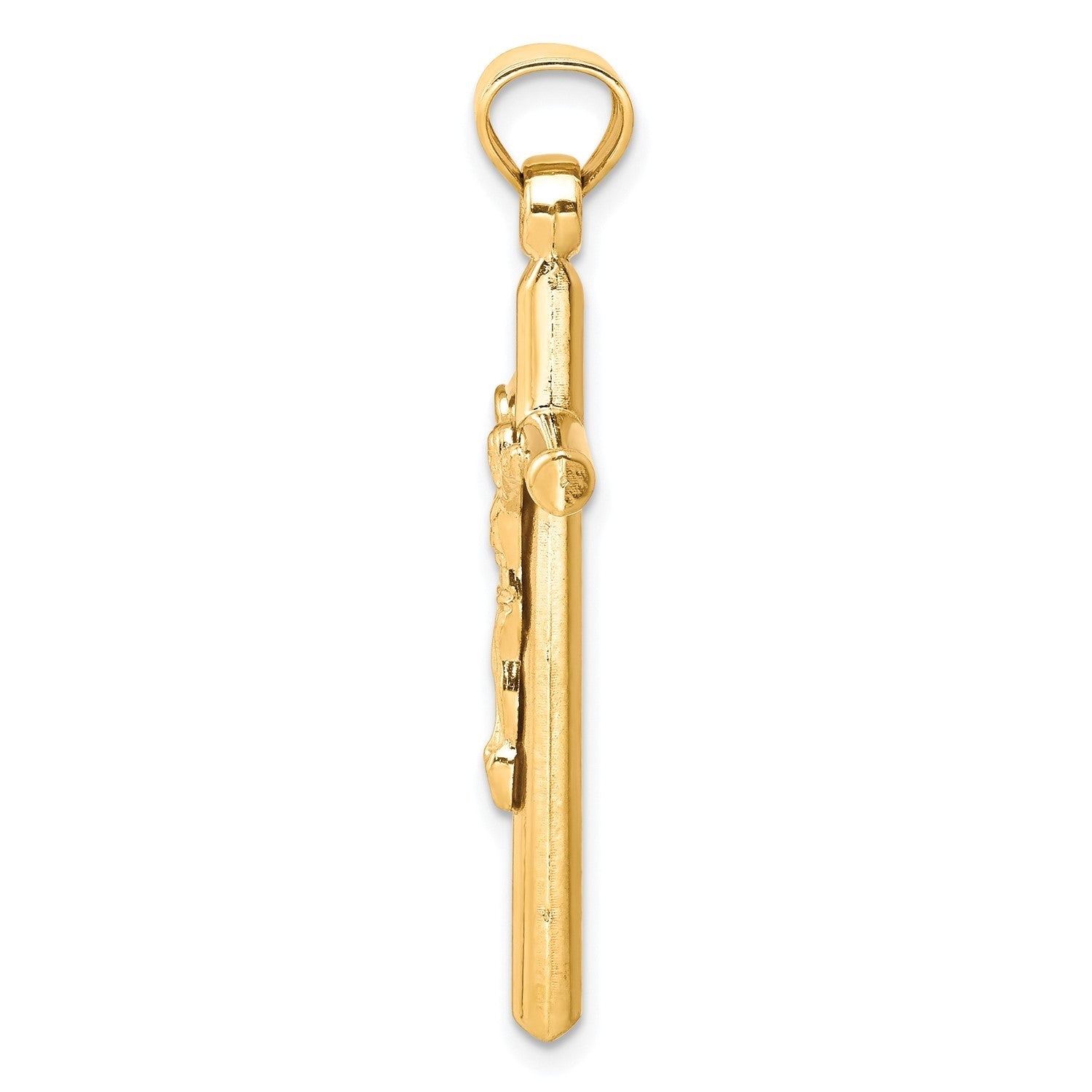 10k Yellow Gold Jesus Crucifix Cross Pendant, 32x19mm