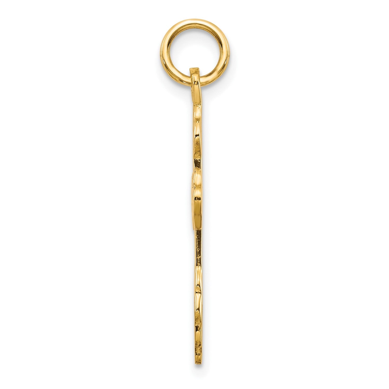 10K Yellow Gold Russian Eastern Orthodox Cross Crucifix Pendant Charm, 30x17mm