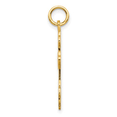 10K Yellow Gold Russian Eastern Orthodox Cross Crucifix Pendant Charm, 30x17mm