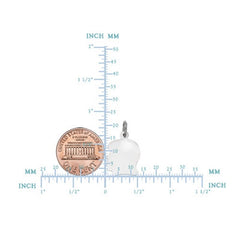 14K White Gold Female Head Silhouette Charm, 12 x 21 mm