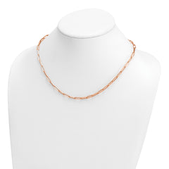 14k Rose Gold Paperclip Chain Necklace, 3mm