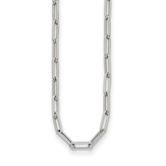 Collier de chaîne de trombone plat en or véritable 14 carats, bijoux de créateur fins de largeur 4 mm pour hommes et femmes