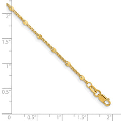 14k Yellow Solid Gold Gold Diamond-Cut Curb Link Chain Necklace