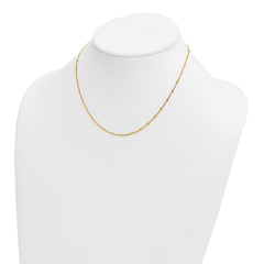 14k Yellow Solid Gold Gold Diamond-Cut Curb Link Chain Necklace