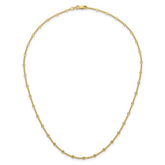 14k Yellow Solid Gold Gold Diamond-Cut Curb Link Chain Necklace
