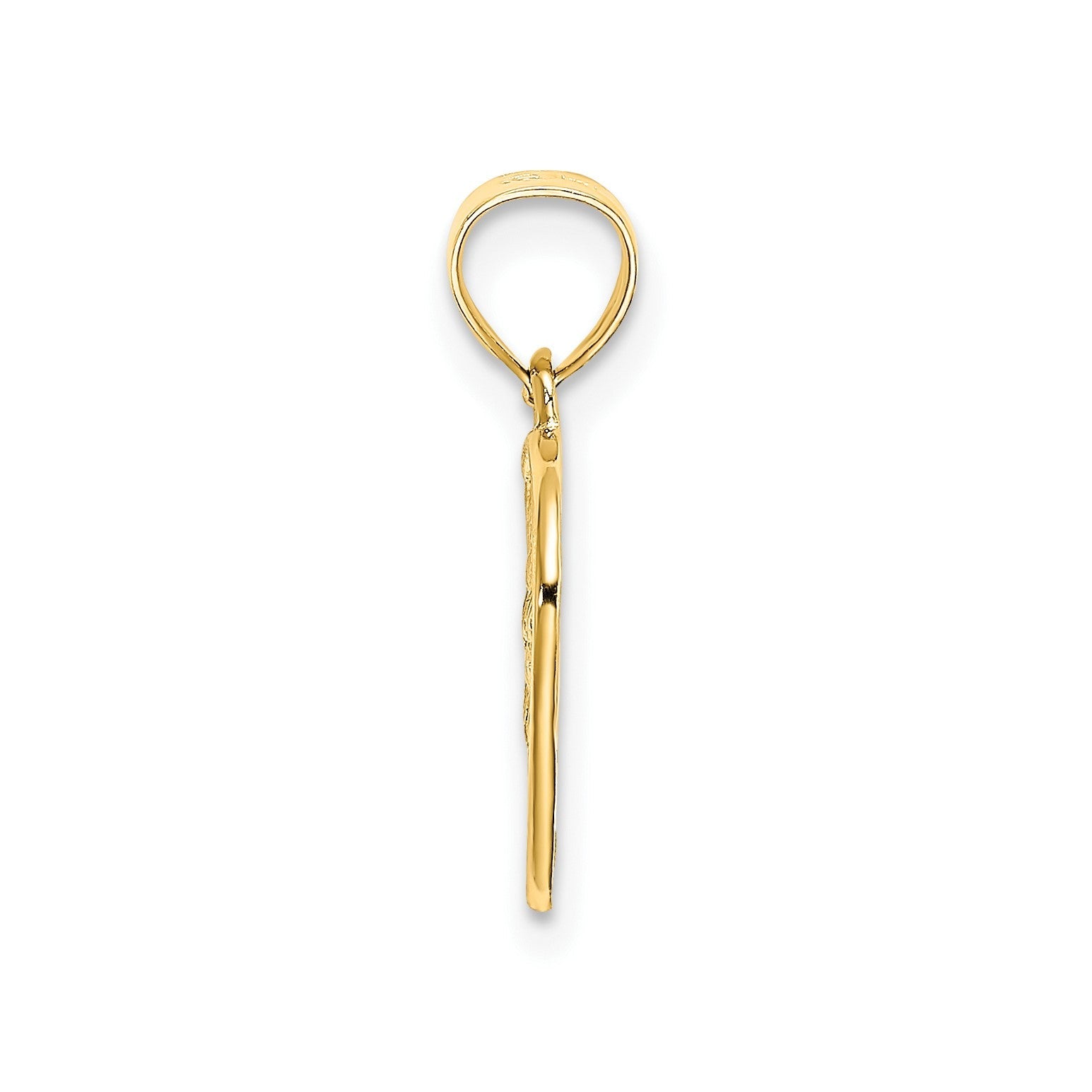 14K Cut-Out and Textured Woven Heart Pendant, 16x11mm